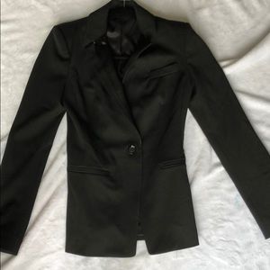 Express black suit blazer with leather trim